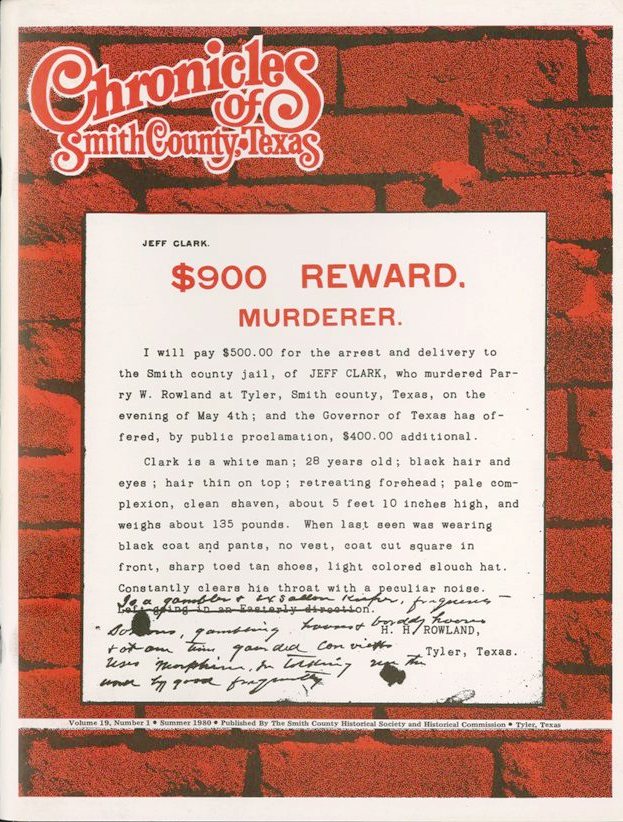 Chronicles of Smith County, Texas, Volume 19 Issue 1, Summer 1980.