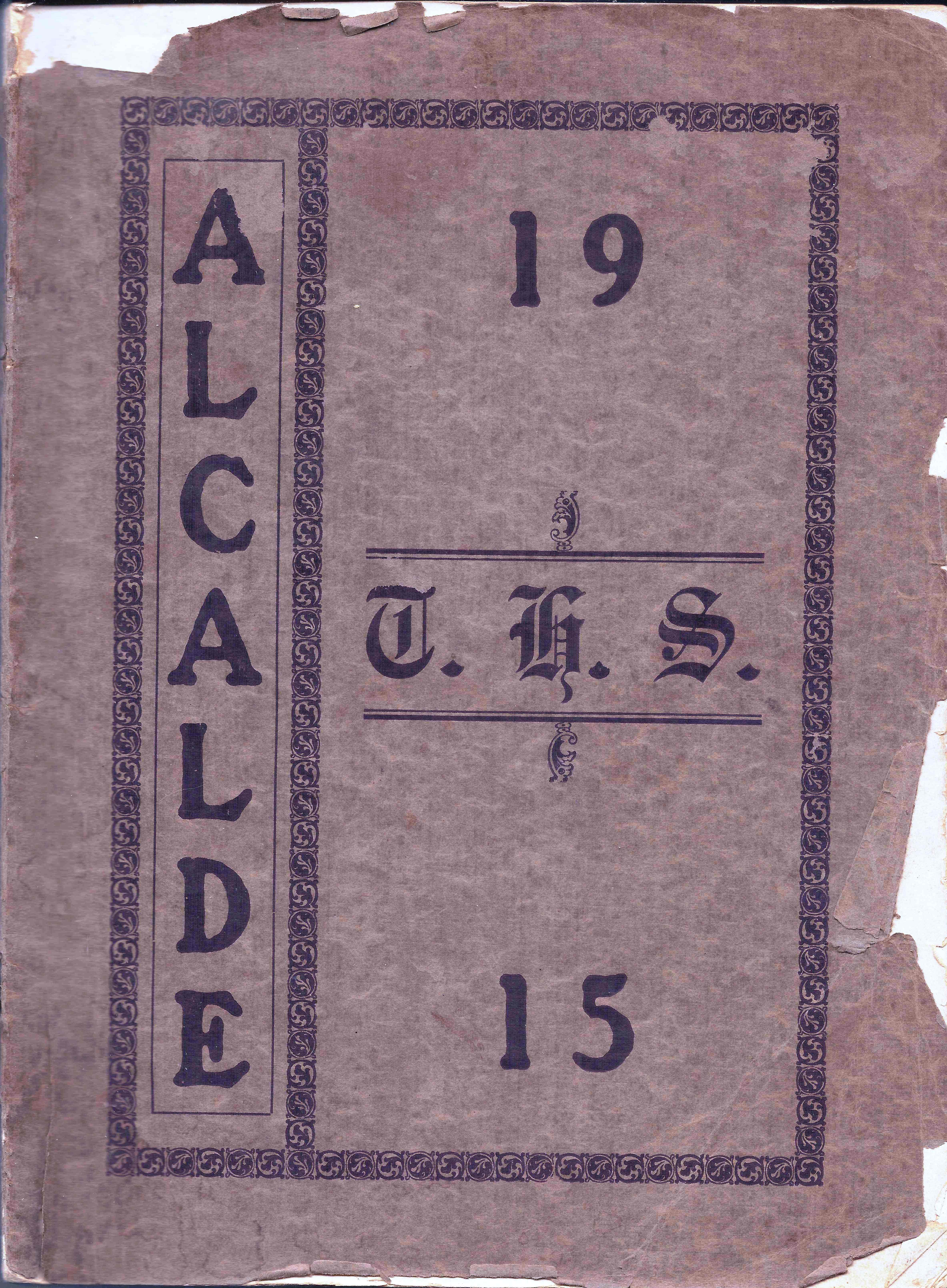 1915 Tyler High School Yearbook Alcalde, Tyler, Smith County, Texas.