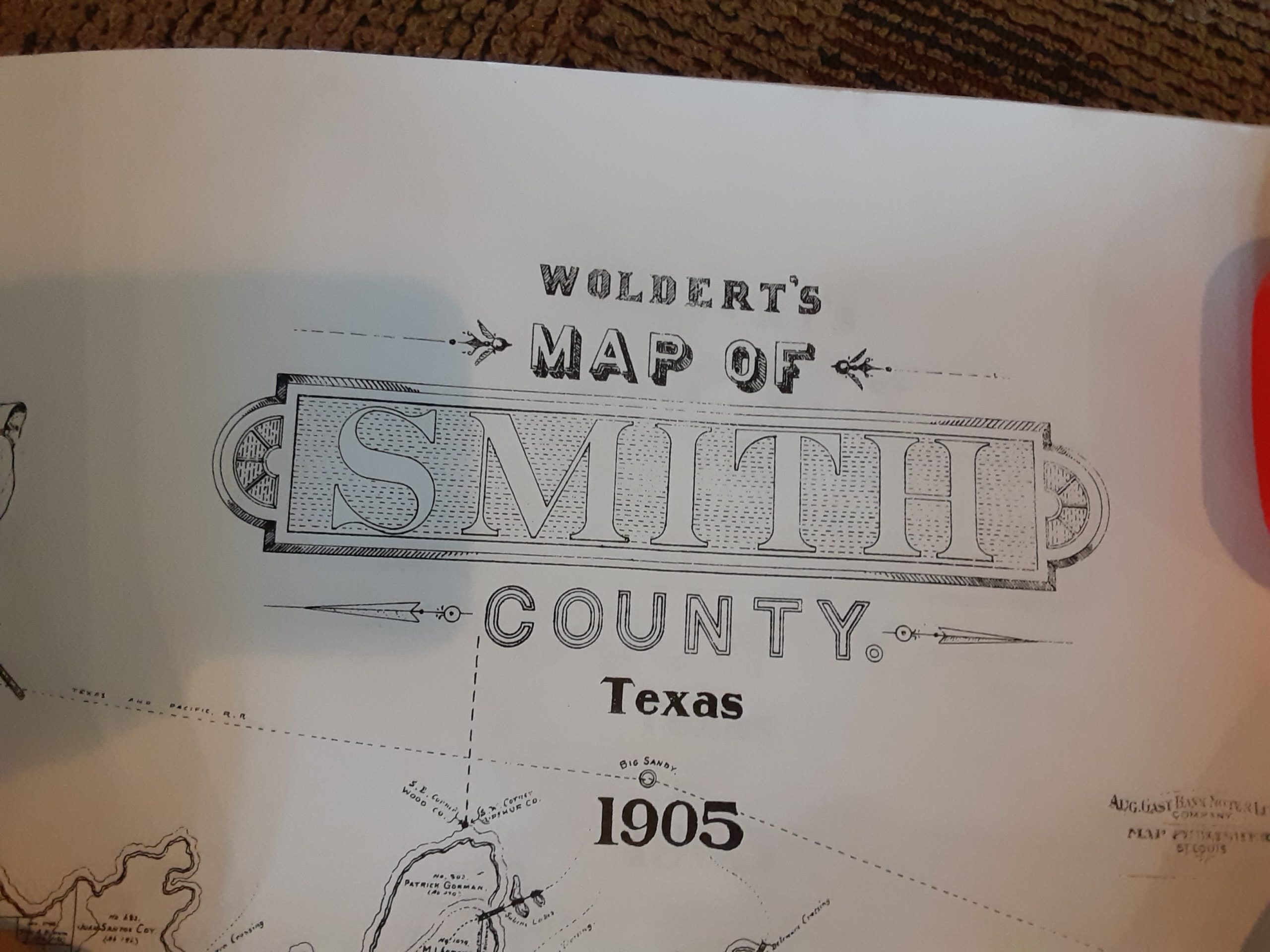 1905 Woldert Map of Smith County, Texas