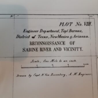 1863 Von Rosenberg Map of Northeast part of Smith County, Texas