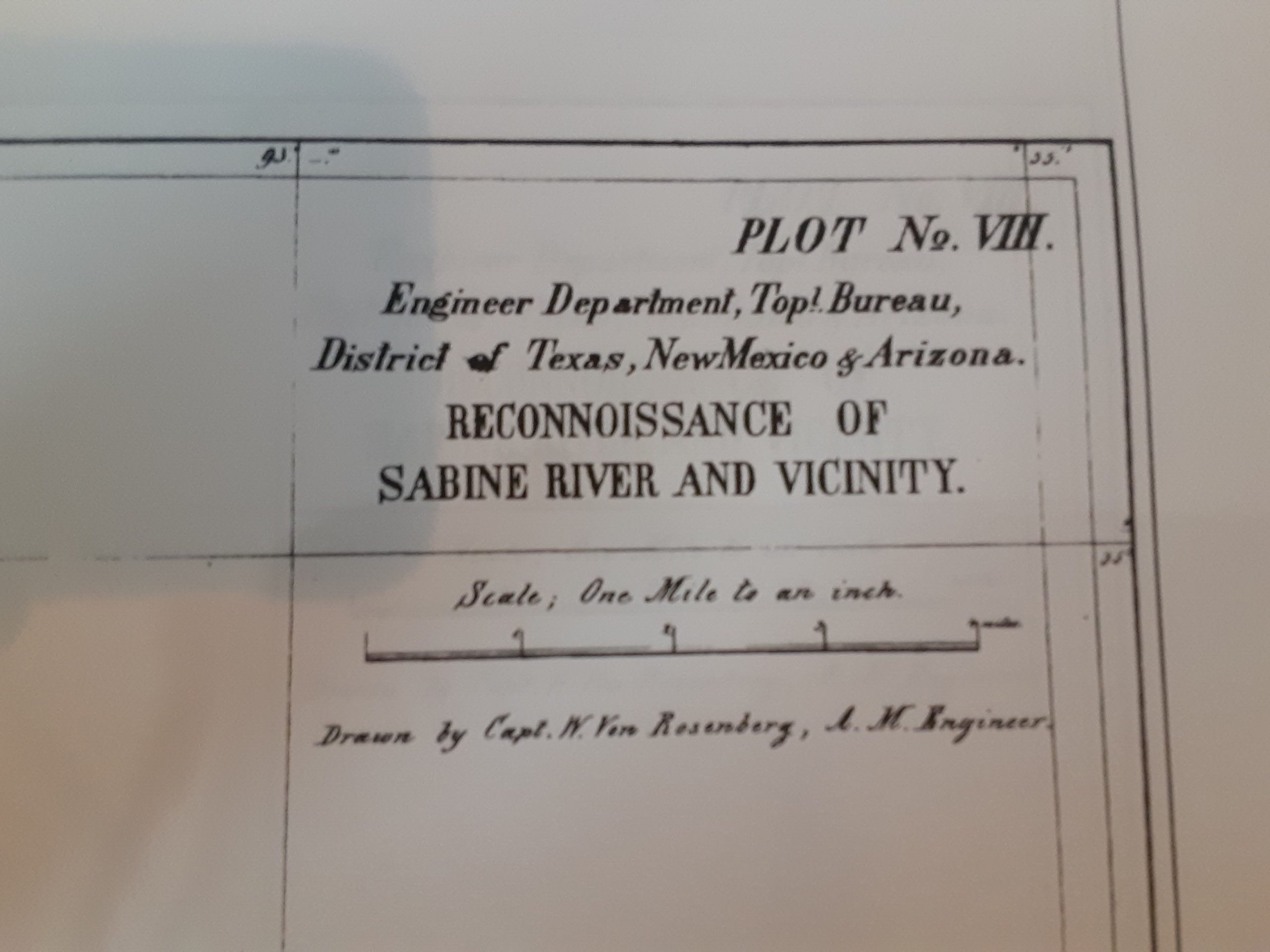 1863 Von Rosenberg Map of Northeast part of Smith County, Texas