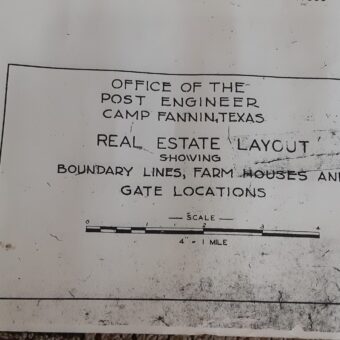 Camp Fannin Map of Boundary Lines, Farm Houses, and Gate Locations (smaller copy)