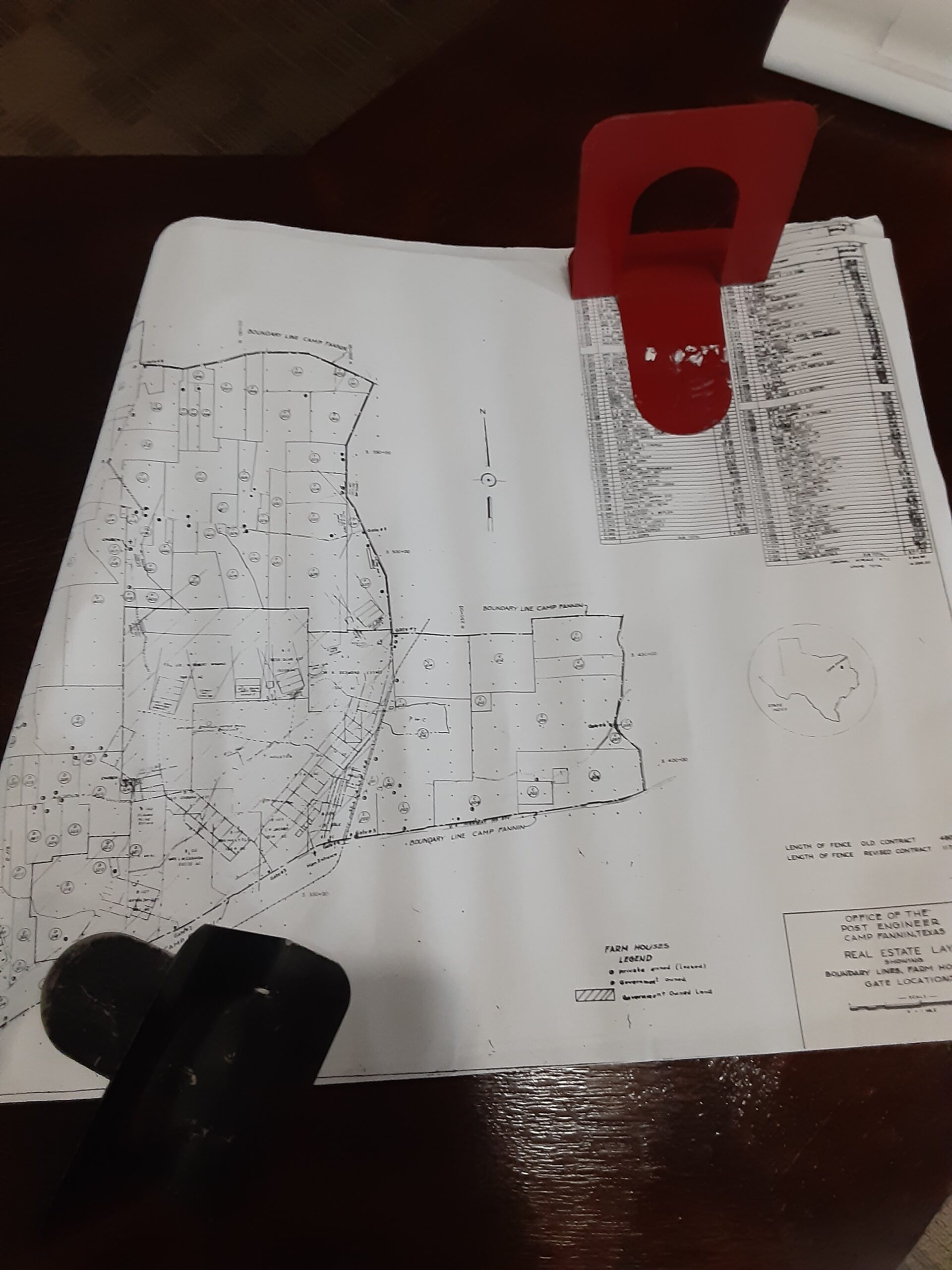Camp Fannin Map of Boundary Lines, Farm Houses, and Gate Locations (smaller copy) - Image 2