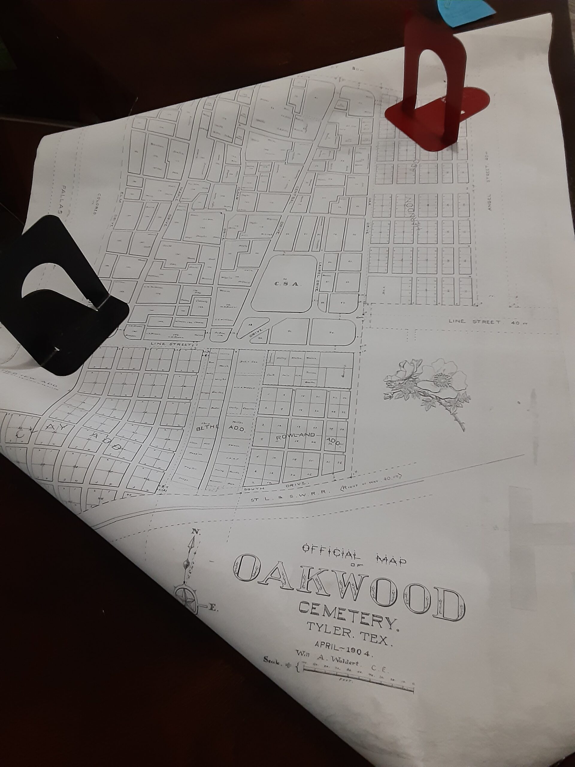 Oakwood Cemetery: Official Map (April 1904) - Image 2