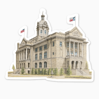 Sticker of 1909 Sm. Co. Courthouse